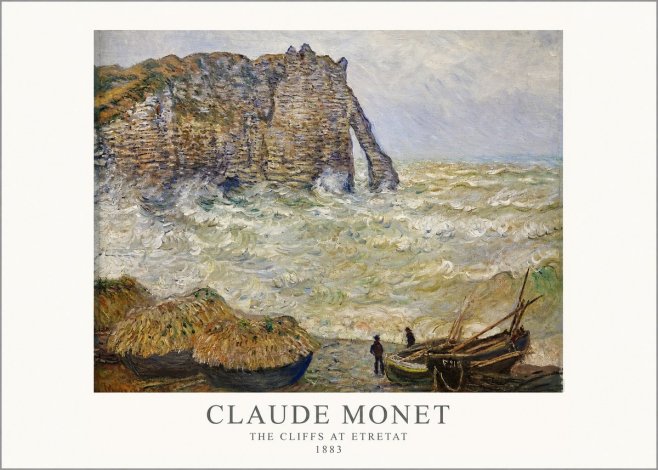 Monet The Cliffs at Etretat No1 - Poster