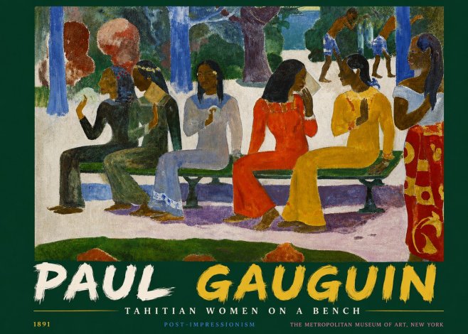 Paul Gauguin Tahitian Women on a Bench No4 - Poster