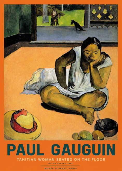 Paul Gauguin Tahitian Woman Seated on the Floor No2 - Poster