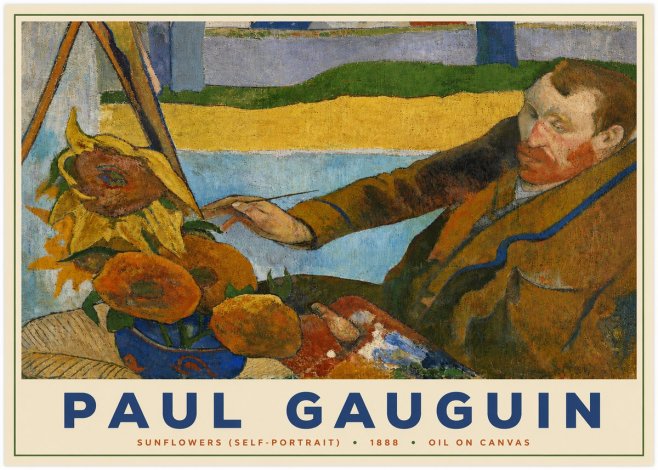 Paul Gauguin The Artist and His Sunflowers No5 - Poster