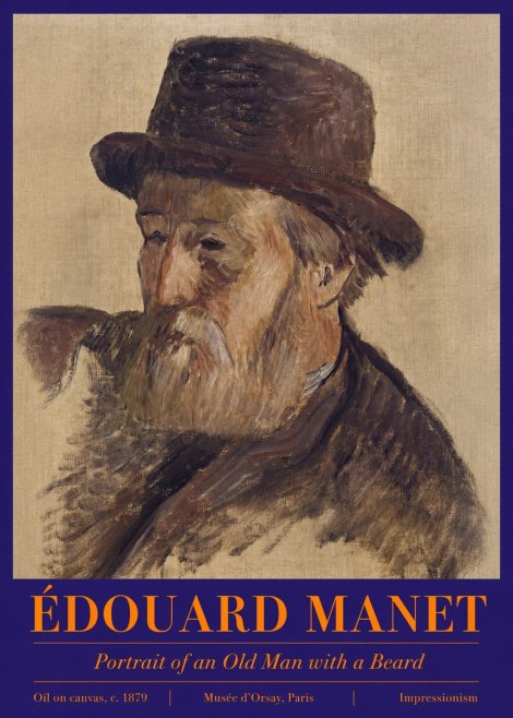 Édouard Manet Portrait of an Old Man with a Beard No2 - Poster