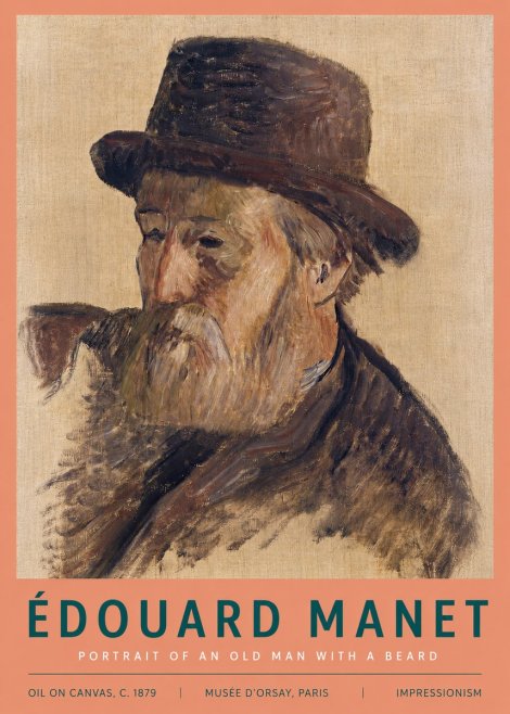 Édouard Manet Portrait of an Old Man with a Beard No3 - Poster