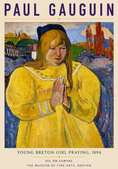 Paul Gauguin Young Breton Girl Praying, 1894 No4 - Poster