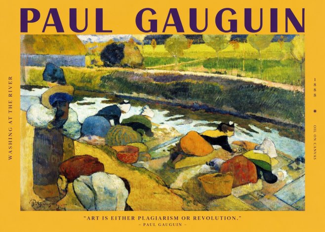 Paul Gauguin Washing at the River No2 - Poster