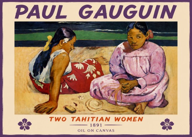 Paul Gauguin Two Tahitian Women III No4 - Poster