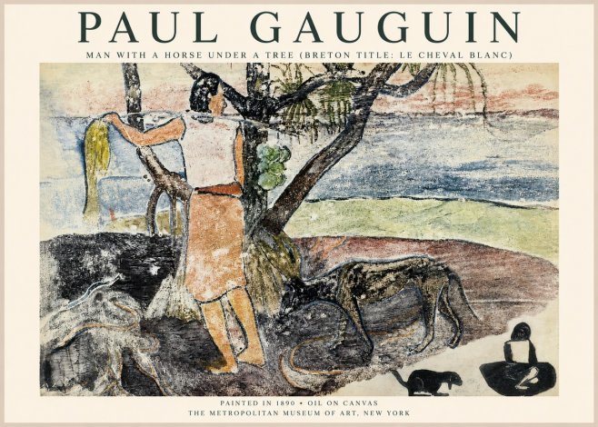 Paul Gauguin Woman with Dog (Te Faaturuma) No6 - Poster