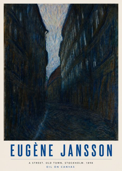 Eugène Jansson A Street. Old Town, Stockholm. 1898 No6 - Poster