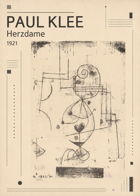 Paul Klee Herzdame No3 - Poster