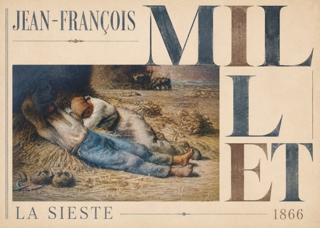 Jean-François Millet La Sieste No4 - Poster