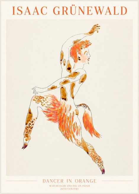 Isaac Grünewald Dancer in Orange No1 - Poster