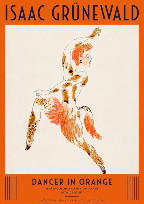 Isaac Grünewald Dancer in Orange No2 - Poster
