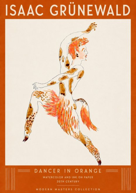 Isaac Grünewald Dancer in Orange No5 - Poster