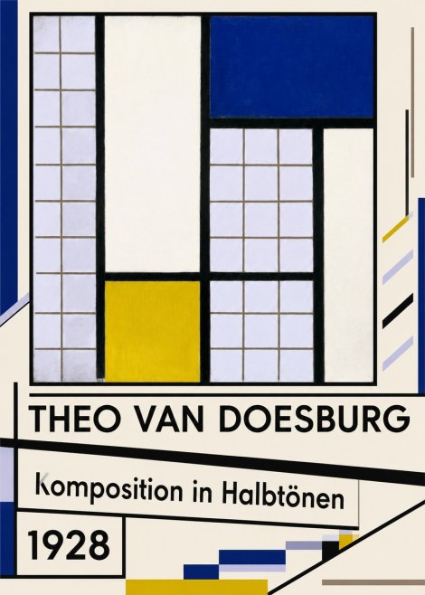 Theo van Doesburg Komposition in Halbtönen No5 - Poster