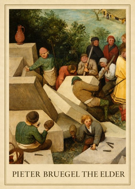Pieter Bruegel The Tower of Babel V No1 - Poster