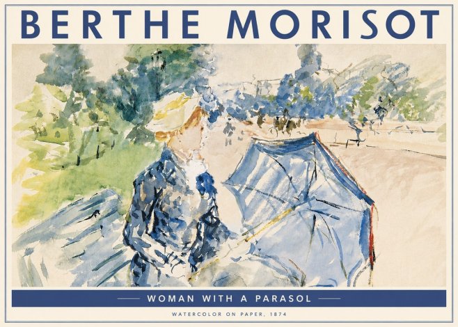 Berthe Morisot Woman with a Parasol No4 - Poster