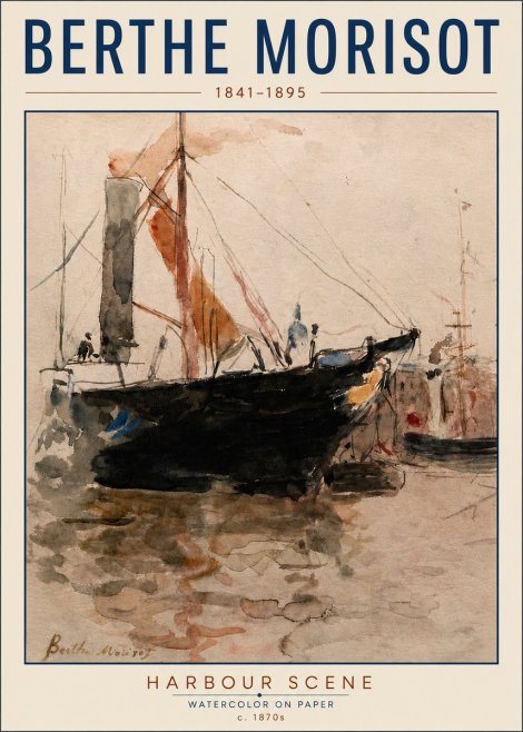 Berthe Morisot Harbour Scene No5 - Poster