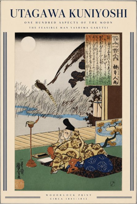 Utagawa Kuniyoshi The Feasible Man Yashima Gakutei No3 - Poster