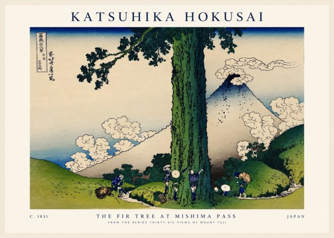 Katsushika Hokusai The Fir Tree at Mishima Pass No1 - Poster