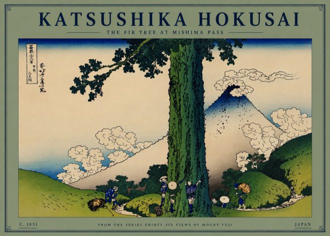 Katsushika Hokusai The Fir Tree at Mishima Pass No8 - Poster