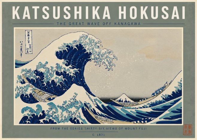 Katsushika Hokusai The Great Wave off Kanagawa I No8 - Poster