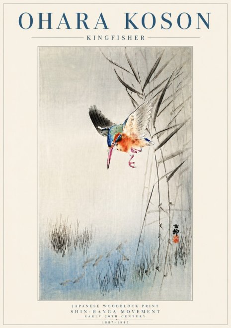 Ohara Koson Kingfisher No6 - Poster