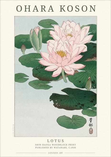 Ohara Koson Lotus I No1 - Poster