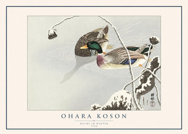 Ohara Koson Ducks in Winter No1 - Poster