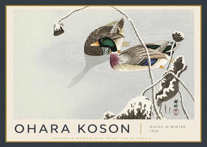 Ohara Koson Ducks in Winter No5 - Poster