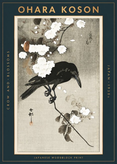 Ohara Koson Crow and Blossoms II No2 - Poster
