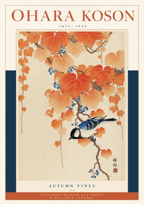 Ohara Koson Autumn Vines No2 - Poster