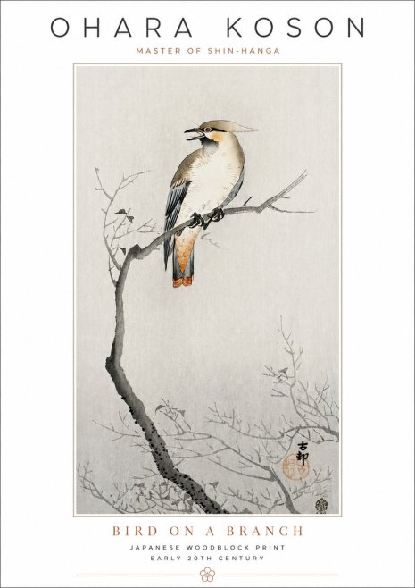 Ohara Koson Bird on a Branch I No3 - Poster