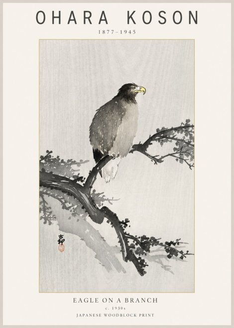 Ohara Koson Eagle on a Branch I No2 - Poster