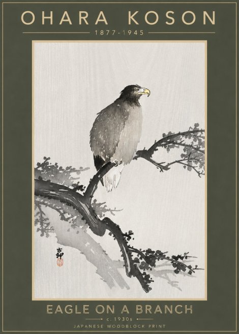 Ohara Koson Eagle on a Branch I No4 - Poster