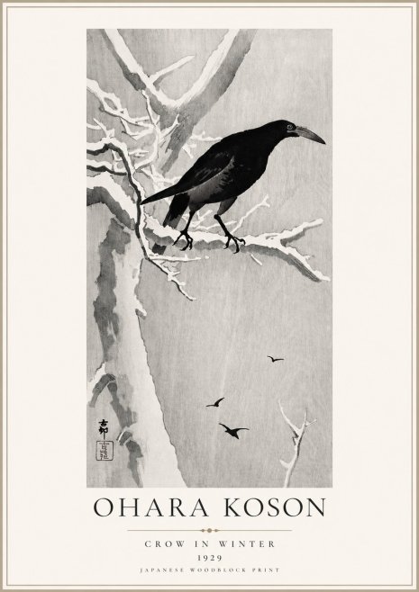 Ohara Koson Crow in Winter I No3 - Poster