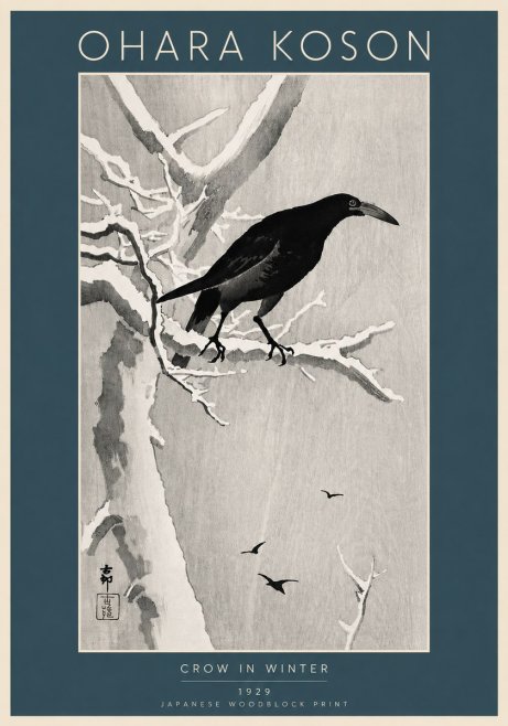 Ohara Koson Crow in Winter I No6 - Poster