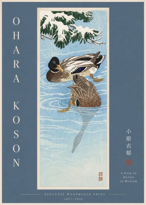 Ohara Koson A Pair of Ducks in Winter No2 - Poster