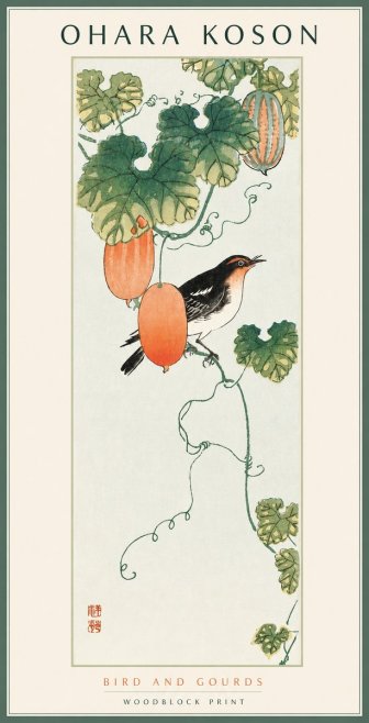 Ohara Koson Bird and Gourds No2 - Poster