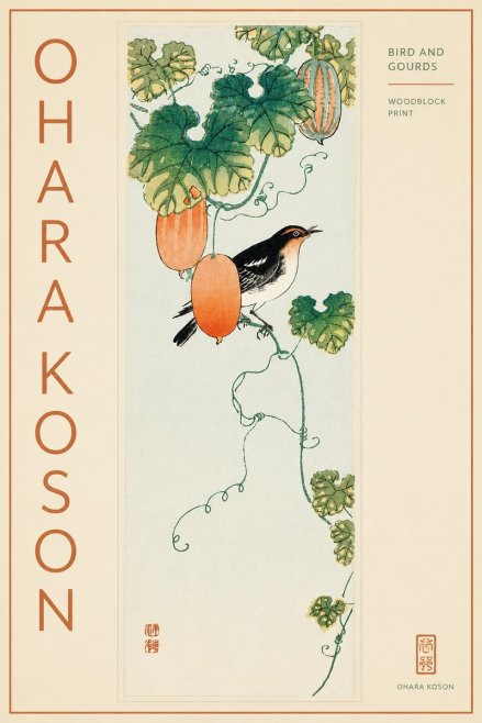 Ohara Koson Bird and Gourds No3 - Poster
