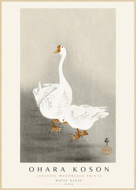 Ohara Koson White Geese No3 - Poster