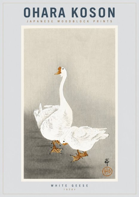 Ohara Koson White Geese No4 - Poster