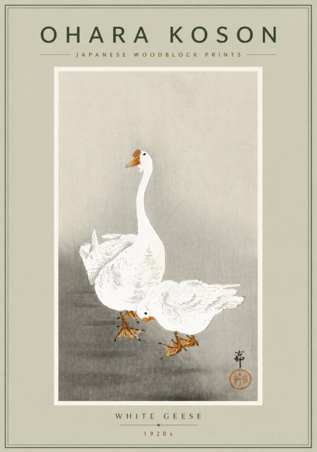 Ohara Koson White Geese No6 - Poster