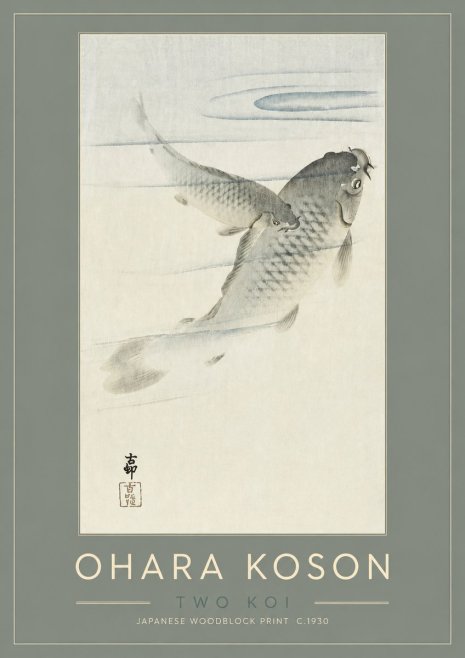 Ohara Koson Two Koi I No2 - Poster