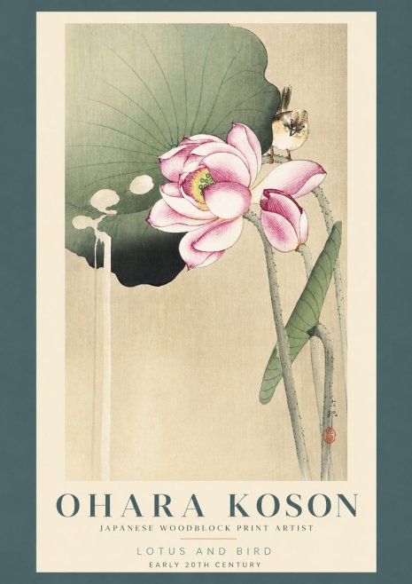 Ohara Koson Lotus and Bird No3 - Poster