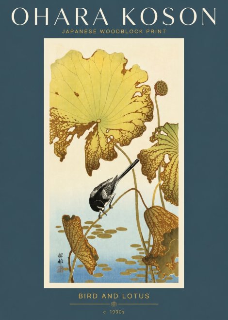 Ohara Koson Bird and Lotus No2 - Poster