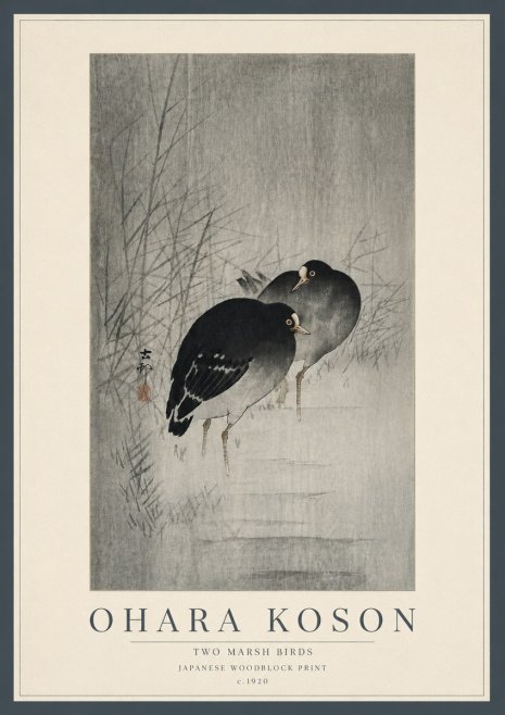 Ohara Koson Two Marsh Birds No5 - Poster