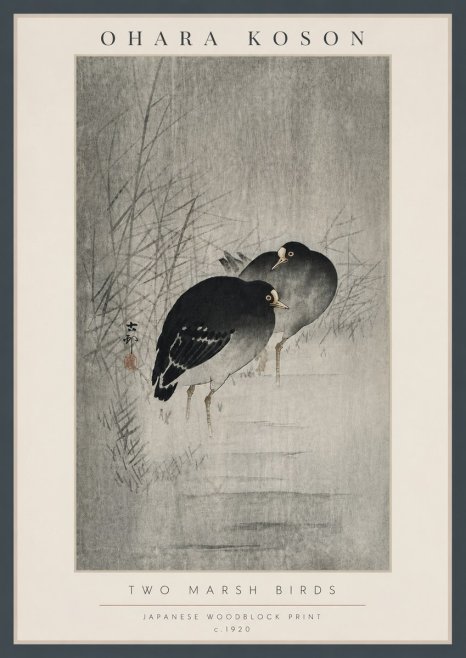 Ohara Koson Two Marsh Birds No6 - Poster