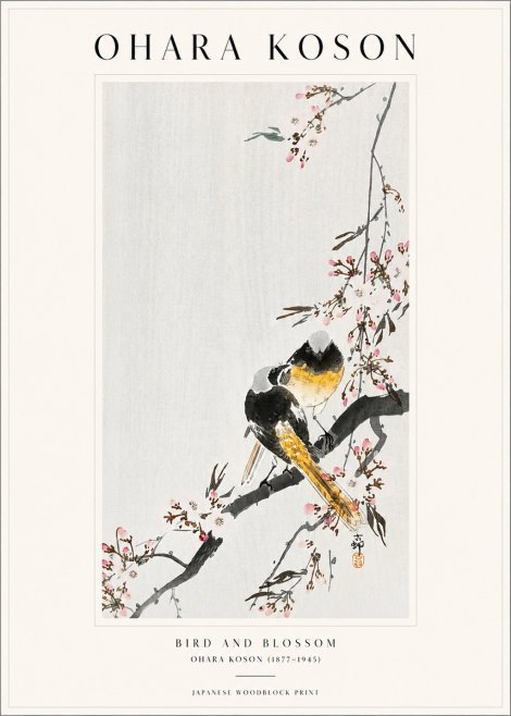 Ohara Koson Bird and Blossom No1 - Poster