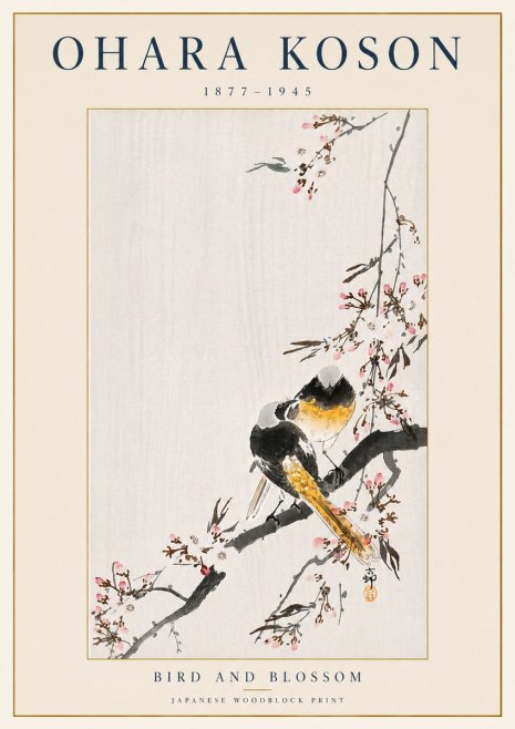 Ohara Koson Bird and Blossom No4 - Poster