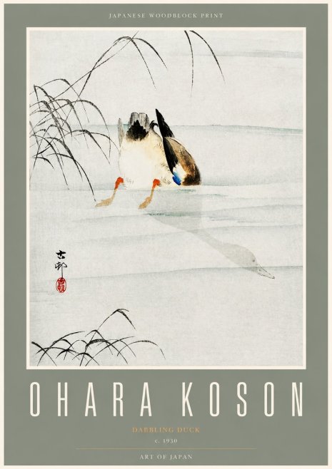 Ohara Koson Dabbling Duck No2 - Poster