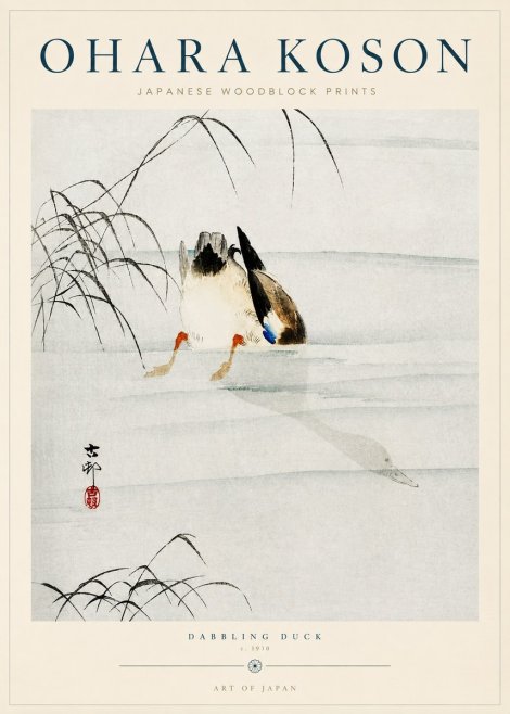 Ohara Koson Dabbling Duck No3 - Poster